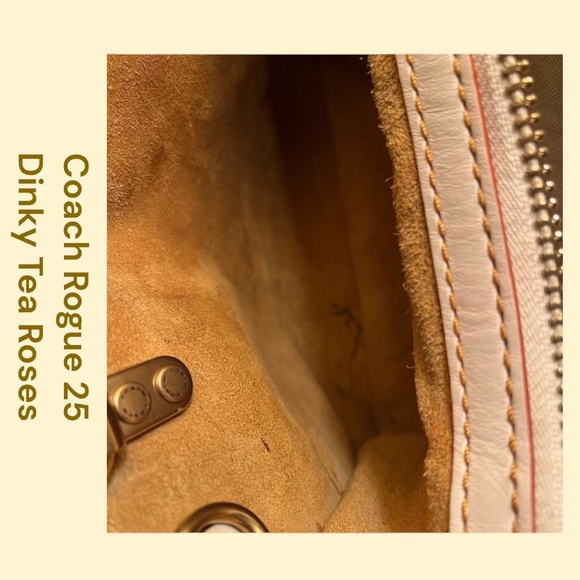 RARE Coach Rogue 25 (with Dinky Tea Roses) Satchel & Custom Dinky Tea Rose Strap - Picture 13 of 16